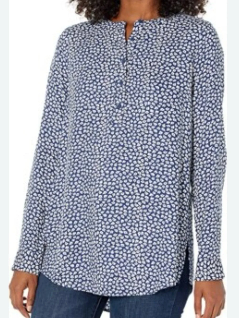Amazon Essentials Navy/White Petals Blouse L - Picture 1 of 11